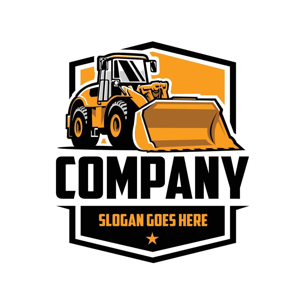 logotipo de la empresa de alquiler de bulldozer arte vectorial aislado vector