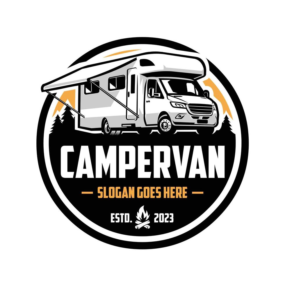 Campervan Motorhome RV Caravan Logo Vector Art 17584460 Vector Art at ...