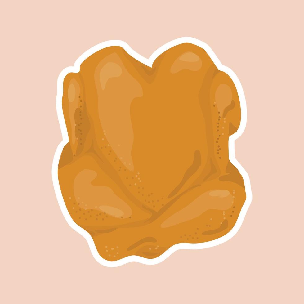 ilustración de carne de pollo con una técnica dibujada a mano vector