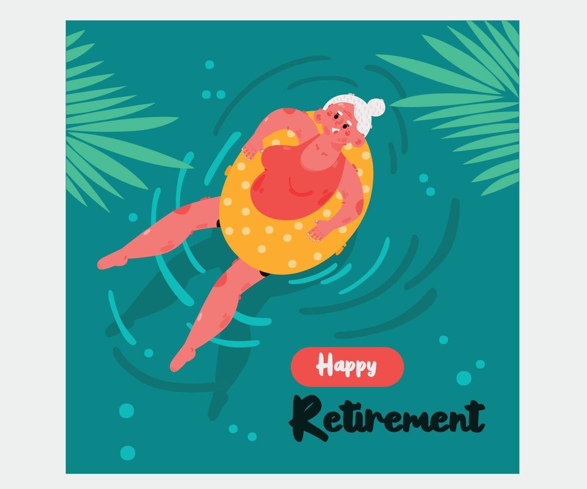 Hand Drawn Retirement Greeting Card Illustration 2 vector