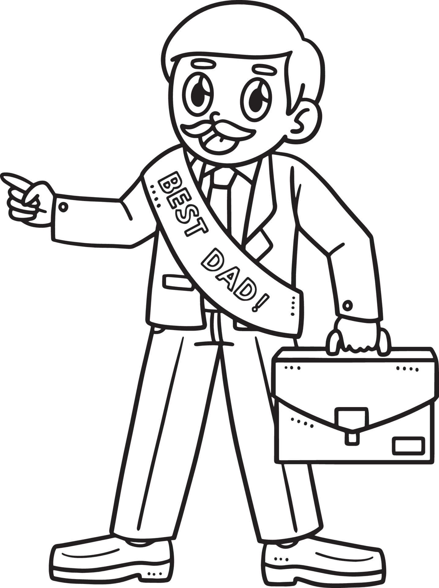 Fathers Day Best Dad Isolated Coloring Page 17584545 Vector Art at Vecteezy