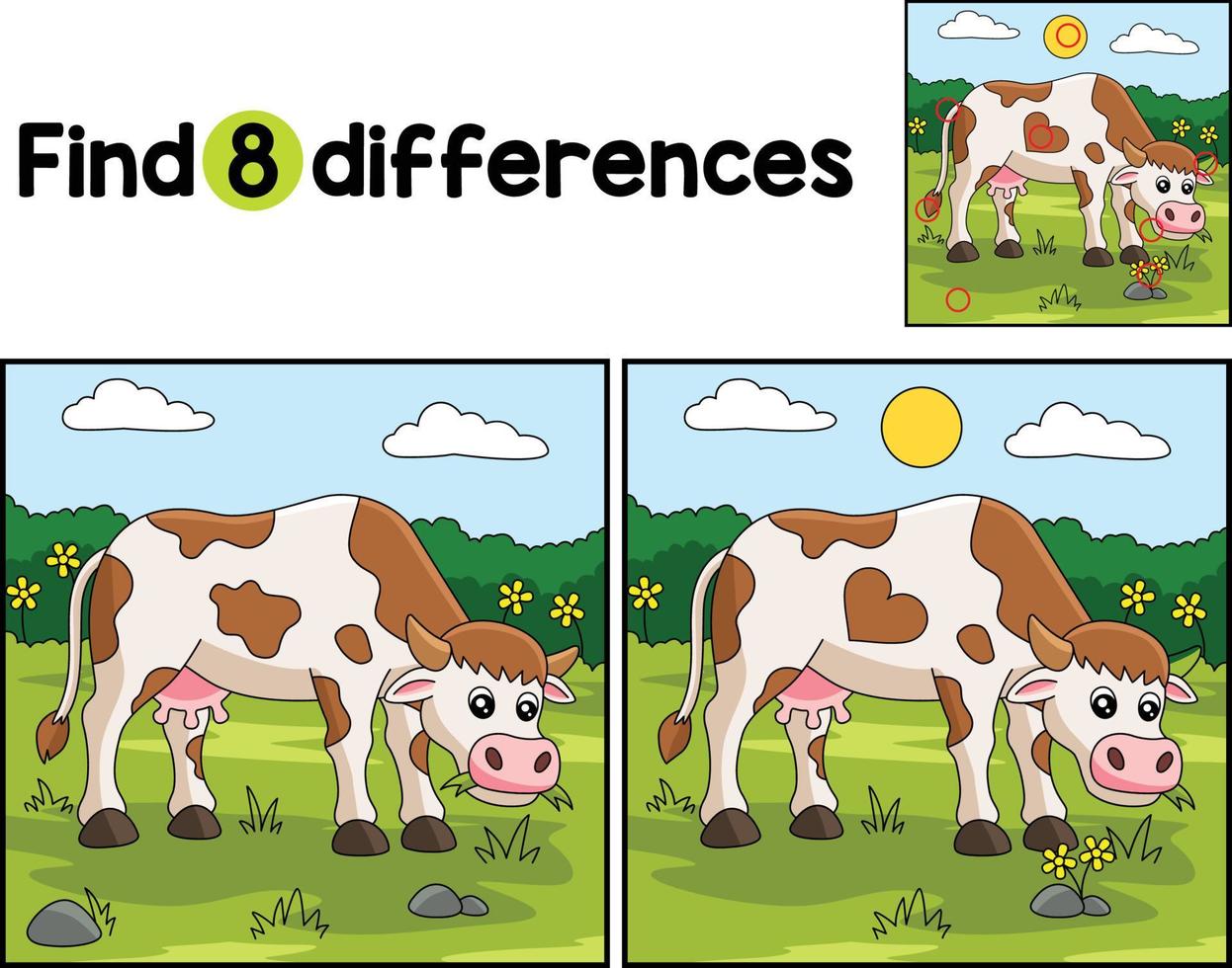 Cow Farm Find The Differences vector