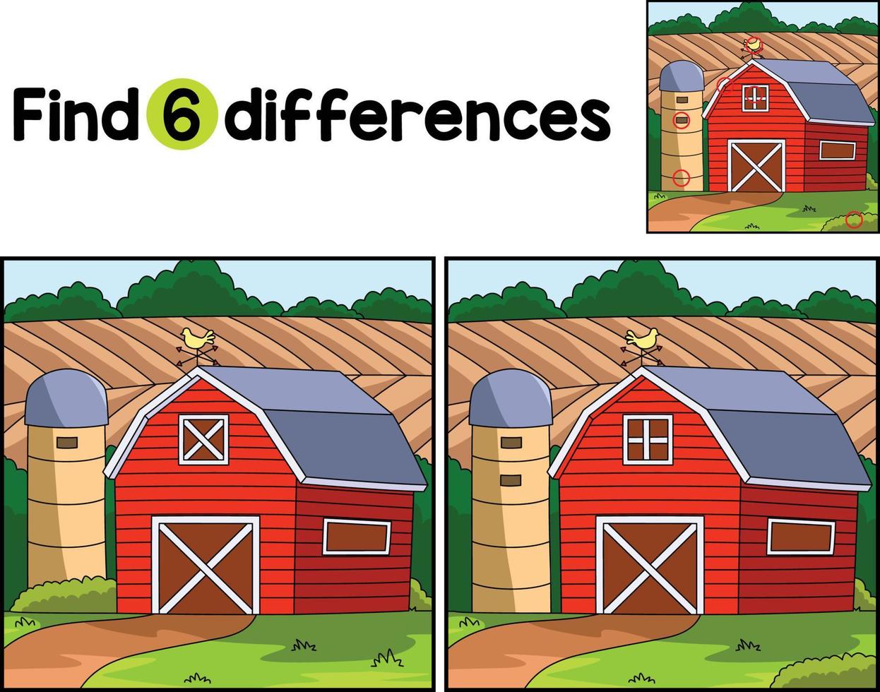Farmhouse Farm Find The Differences vector