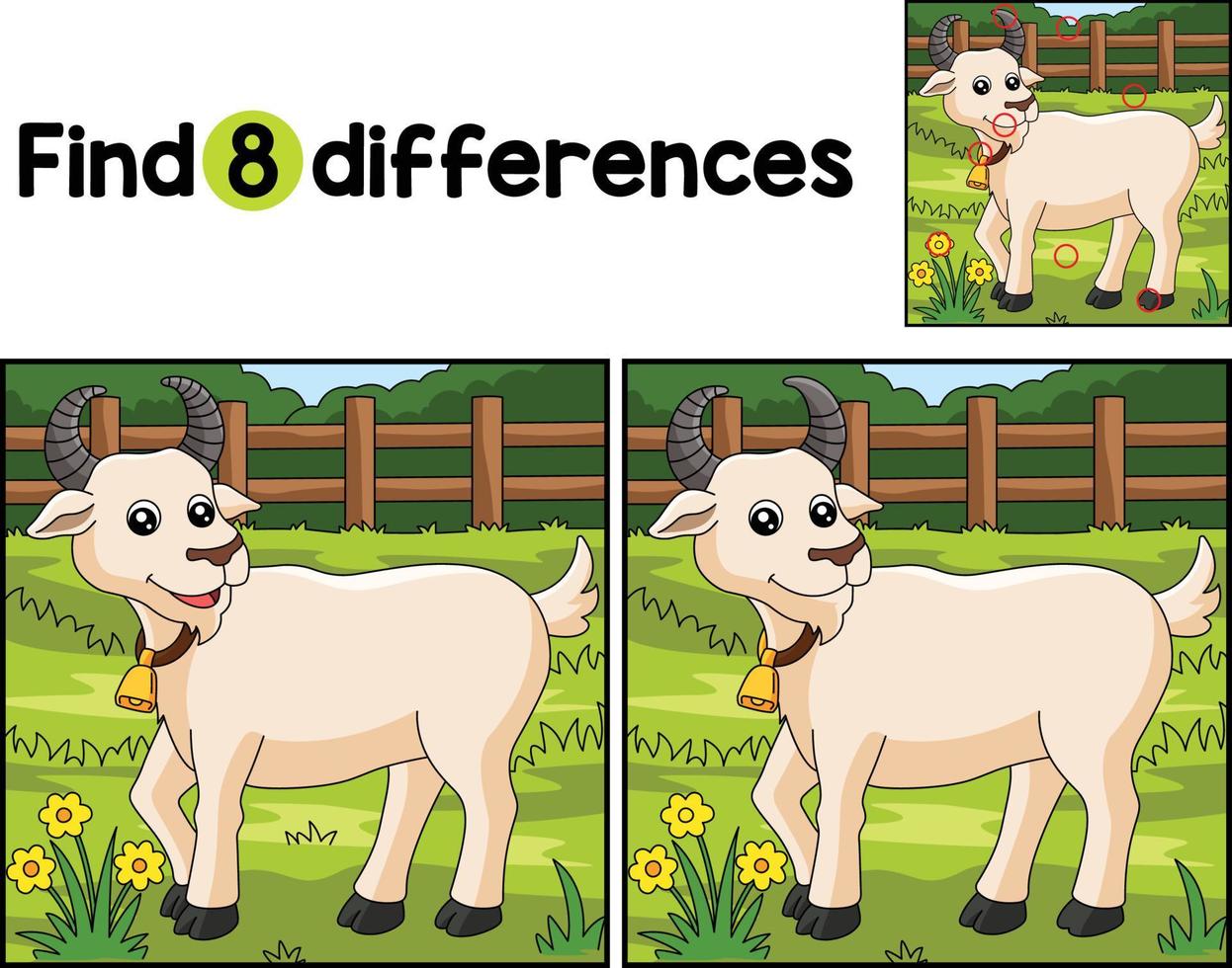 Goat Farm Find The Differences vector