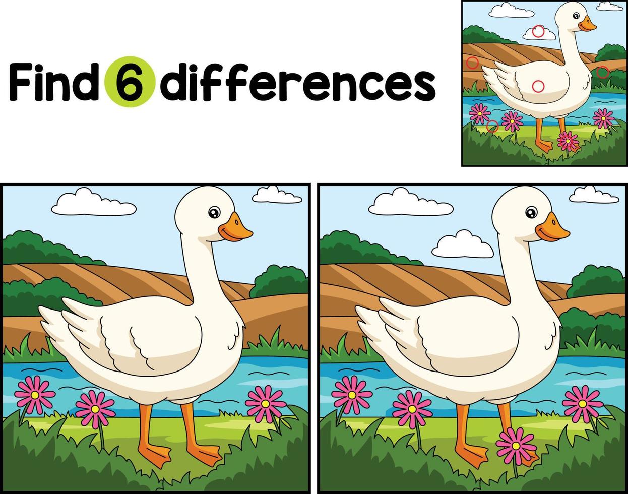 Goose Farm Find The Differences vector