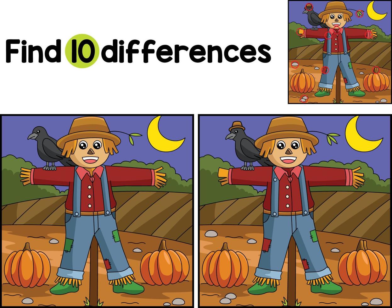 Scarecrow Farm Find The Differences vector