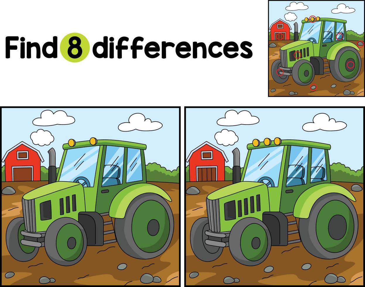 Tractor Farm Find The Differences vector