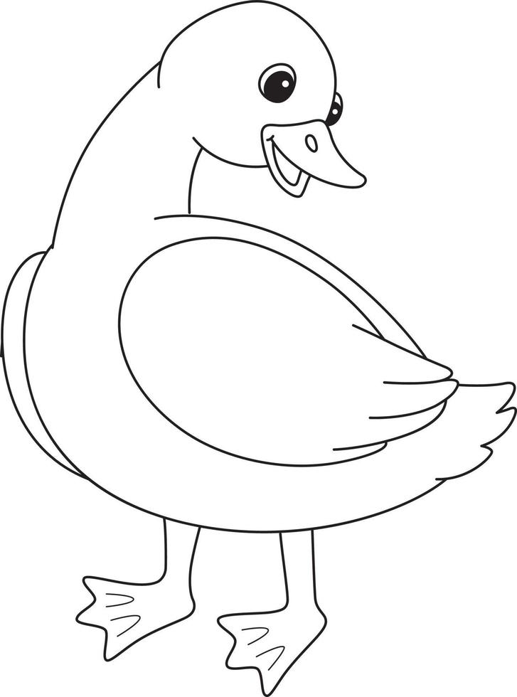 Spring Mother Duck Isolated Coloring Page for Kids vector