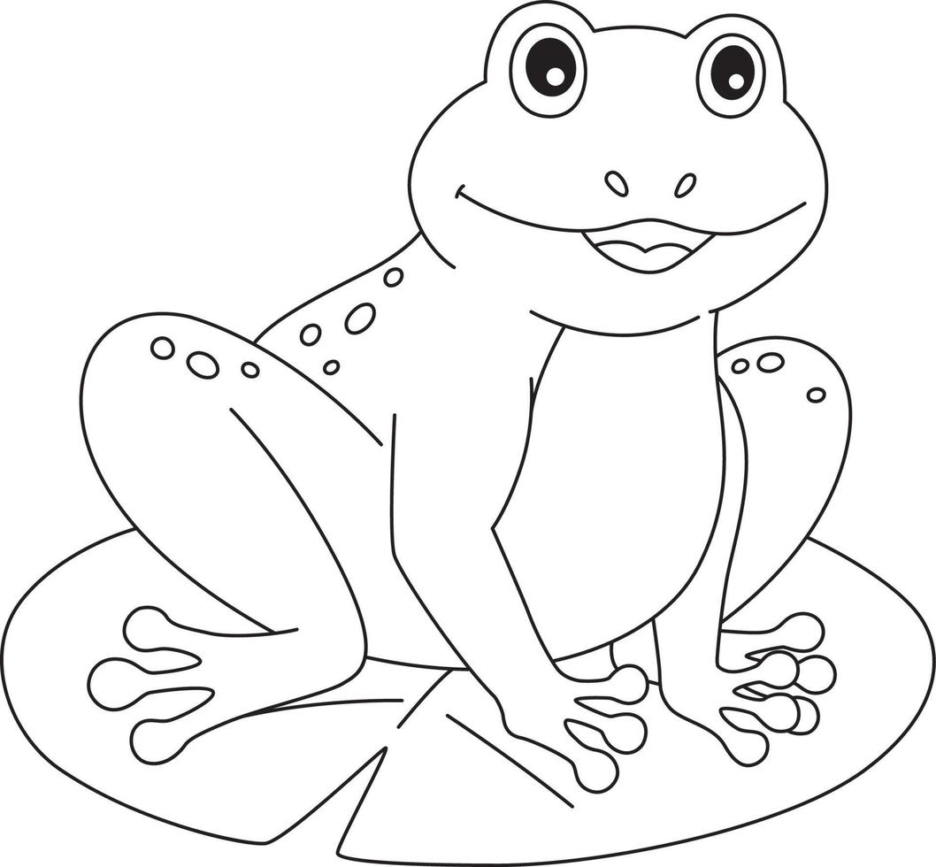 Spring Frog Isolated Coloring Page for Kids vector