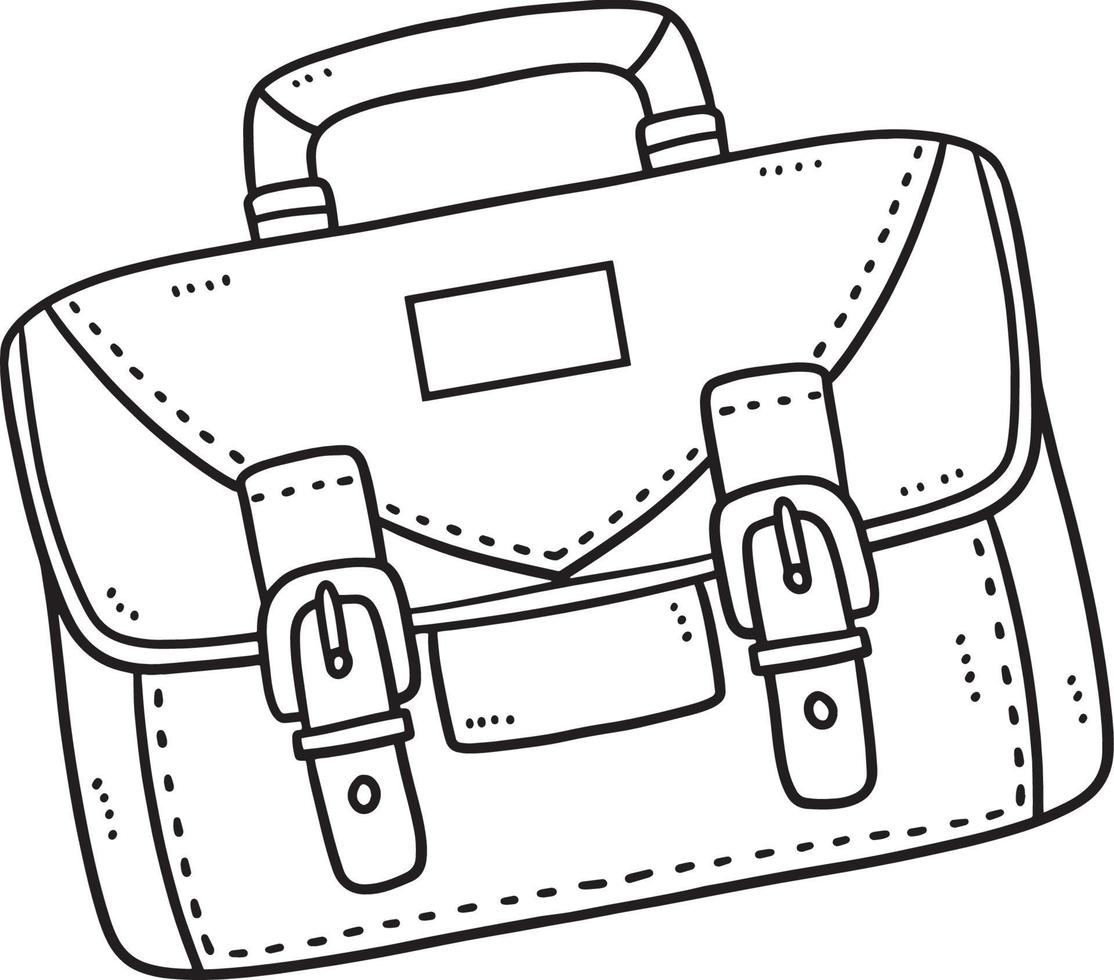 Briefcase Isolated Coloring Page for Kids vector
