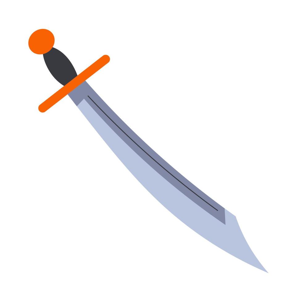 Ancient sword with sharp blade, weapon for fight vector