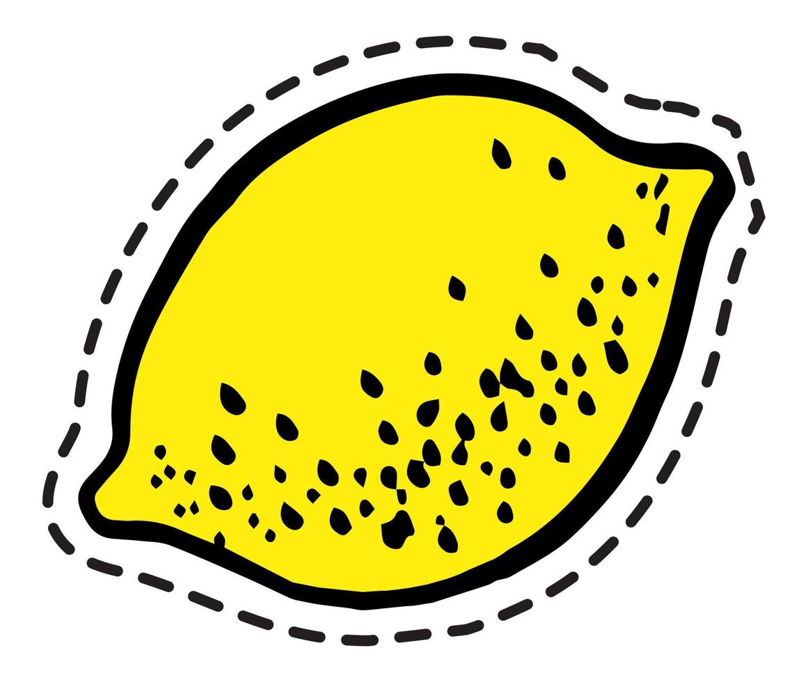 limón fruta agria cítricos pieza entera pegatinas vector