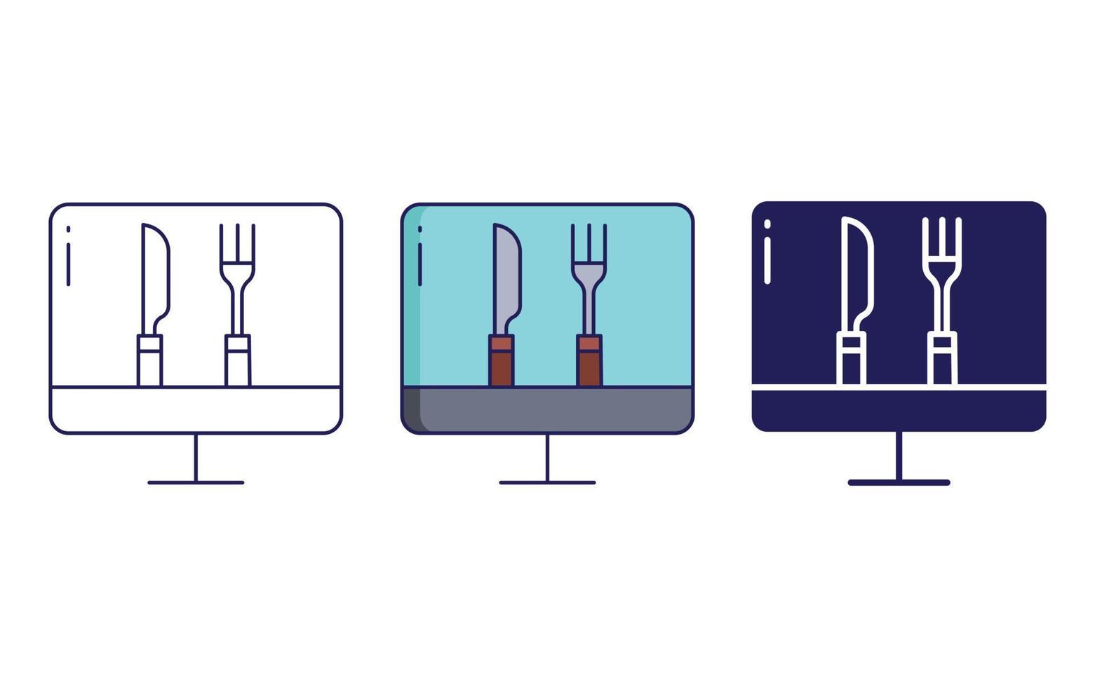 Desktop food order icon vector