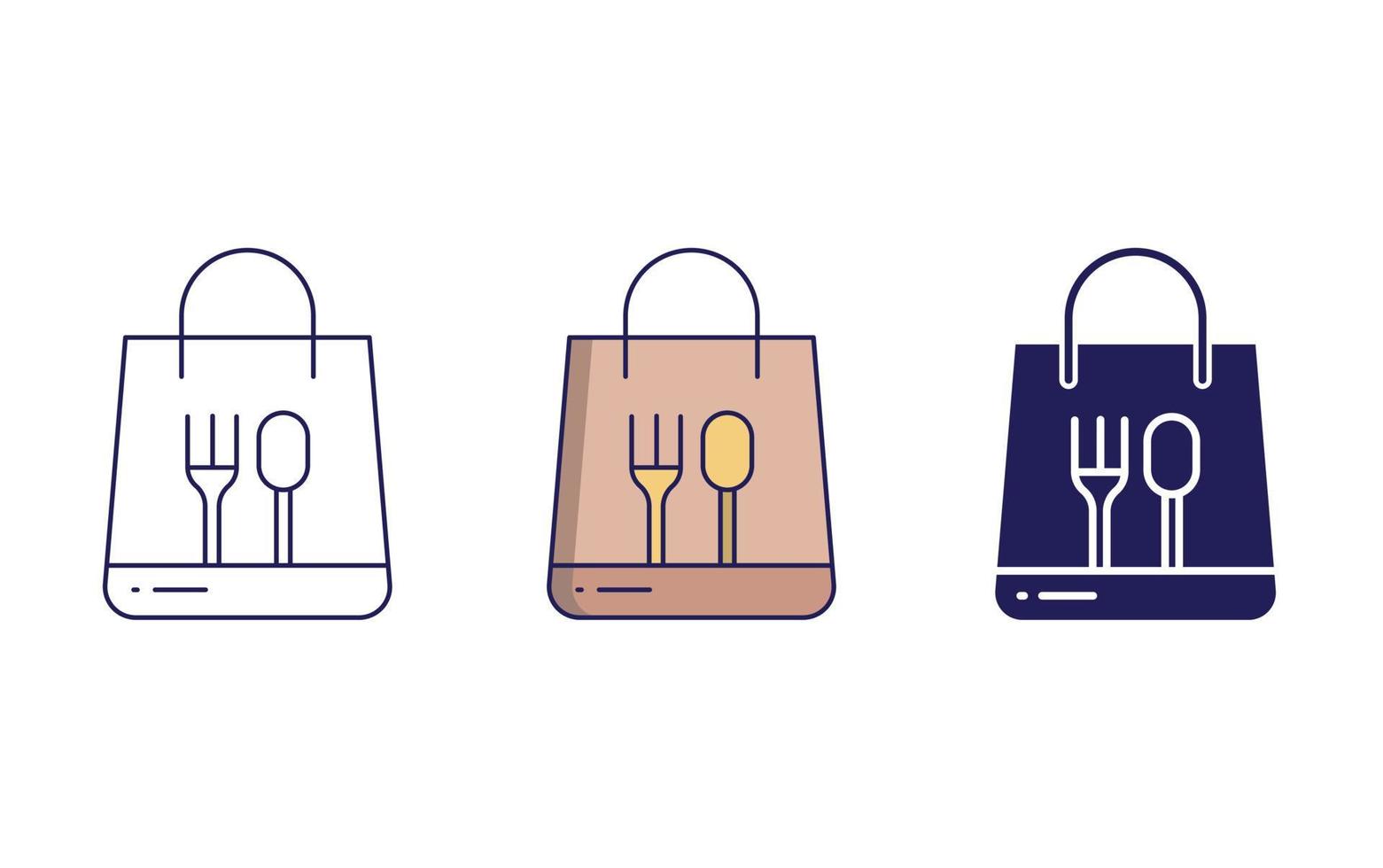 icono de bolsa de comida vector