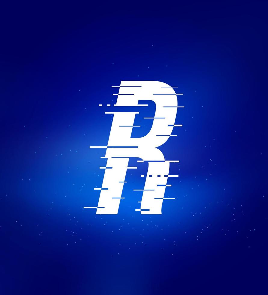 R letter fast speed logo. Animated letters. Technology labels, match headlines, sports posters, book and banner design etc. vector