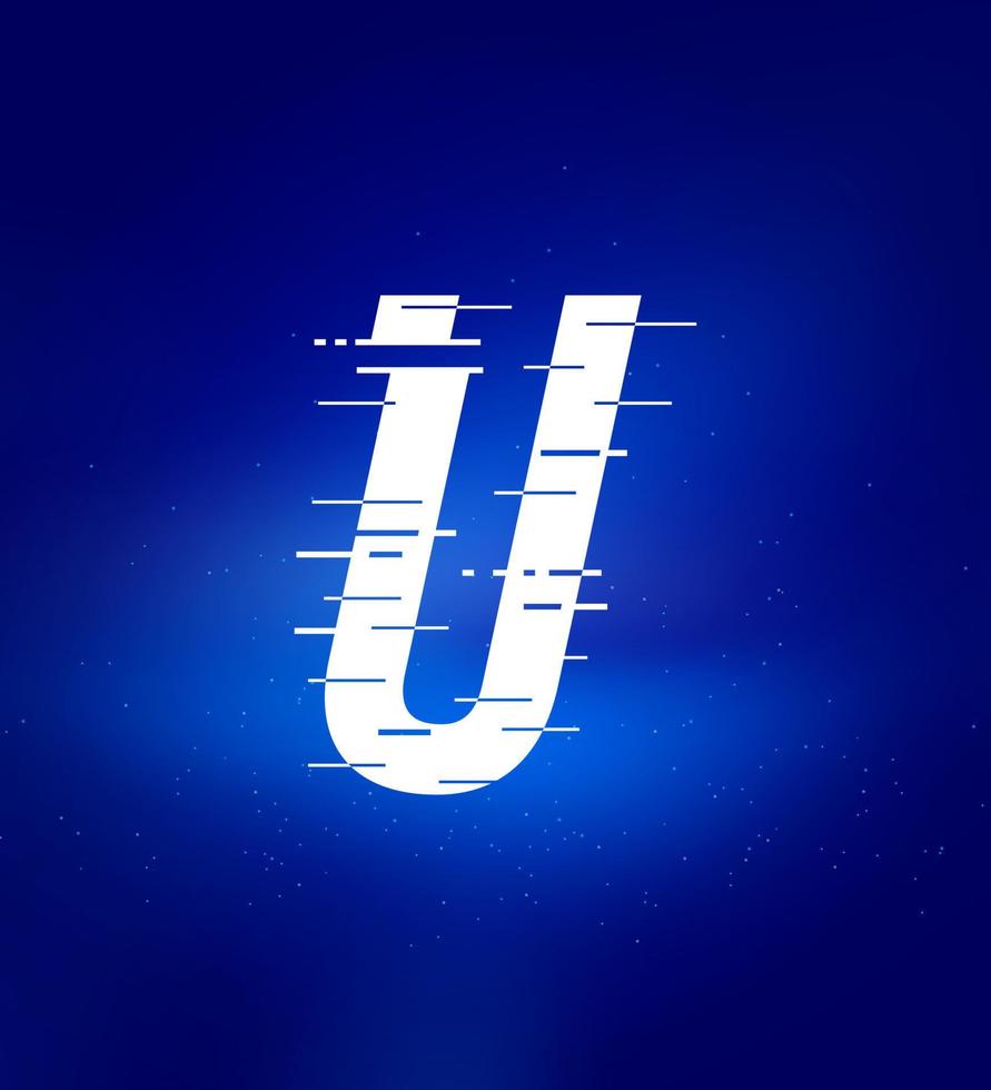 U letter fast speed logo. Animated letters. Technology labels, match headlines, sports posters, book and banner design etc. vector