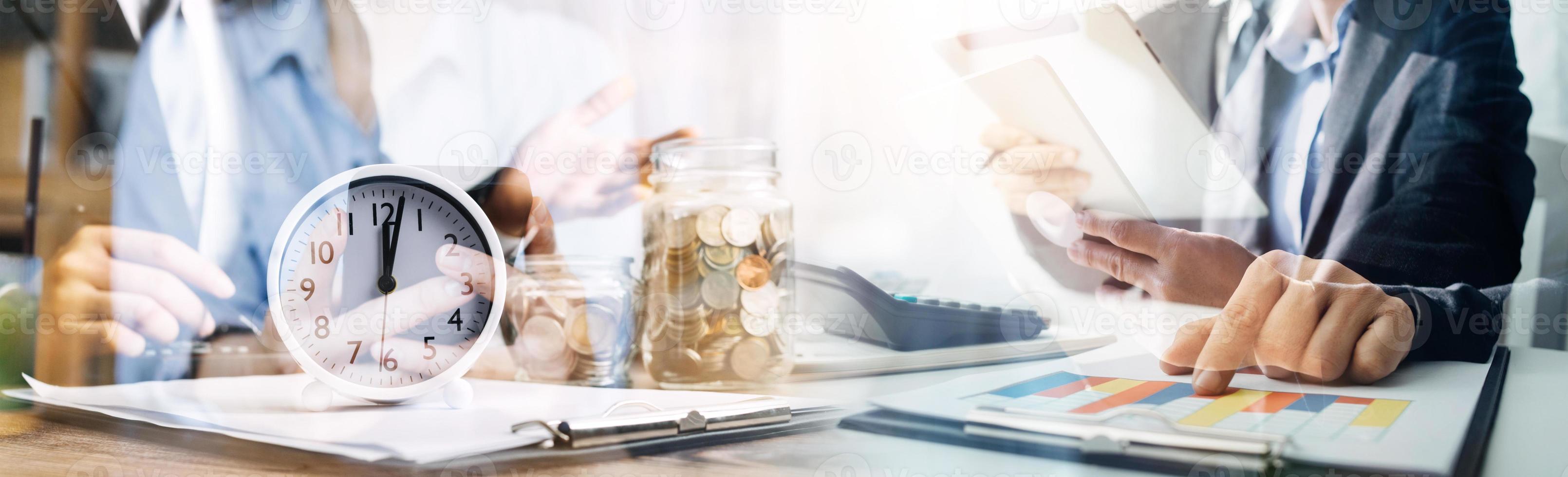 Businessman using mobile smart phone. Business global internet connection application technology and digital marketing, Financial and banking, Digital link tech, big data. photo