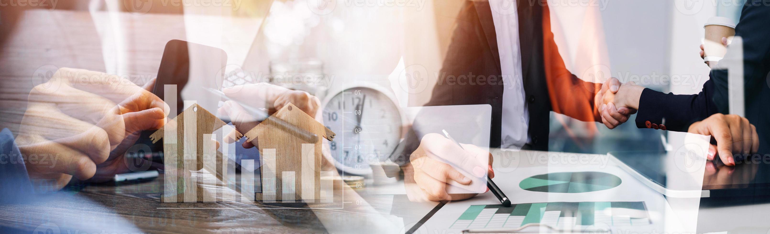 Businessman using mobile smart phone. Business global internet connection application technology and digital marketing, Financial and banking, Digital link tech, big data. photo