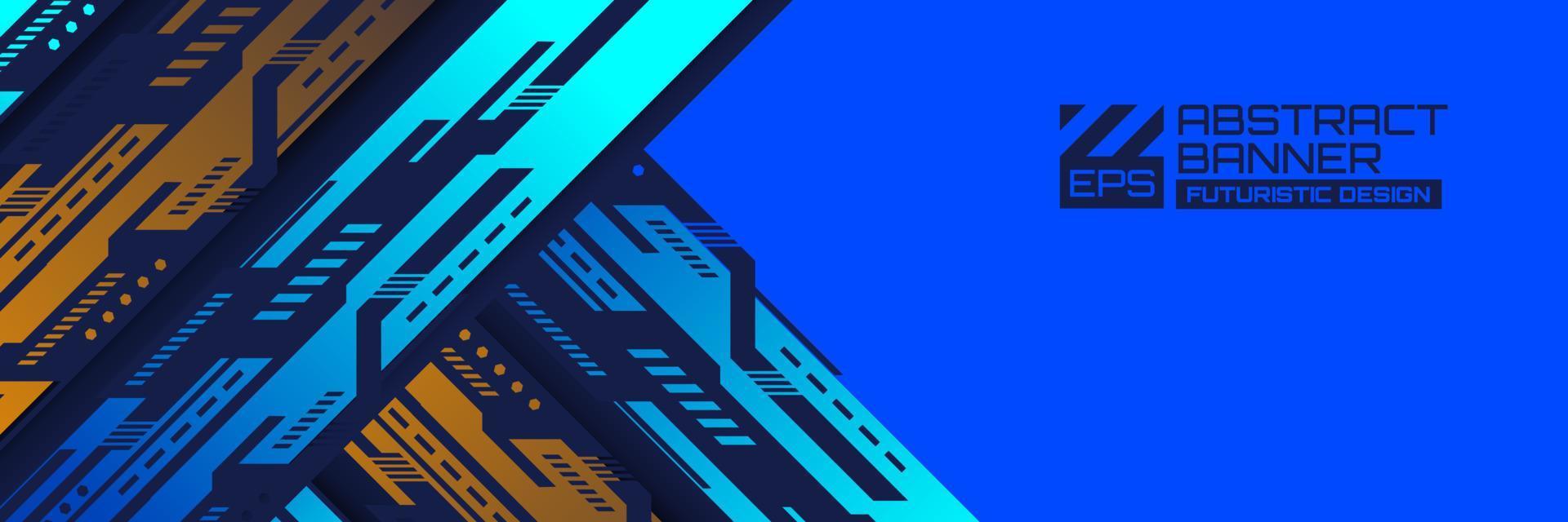 Abstract futuristic banner, cyberpunk  background vector with HUD shapes ornament, modern technology retro futurism