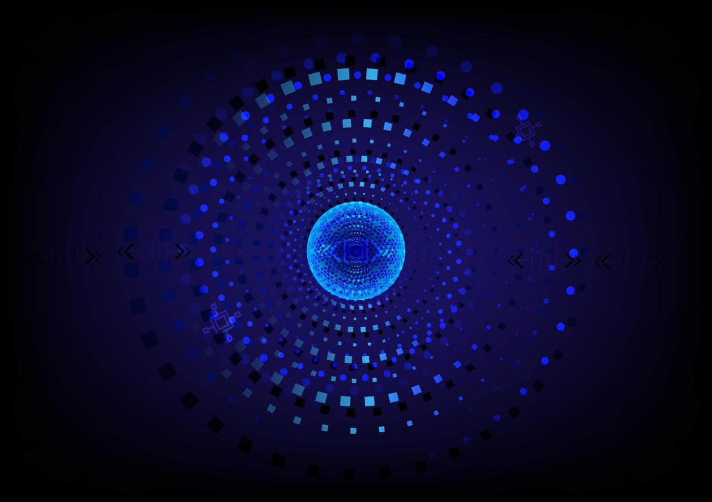 Abstract background dot line geometric digital technology global network communication hub graphic design vector illustration