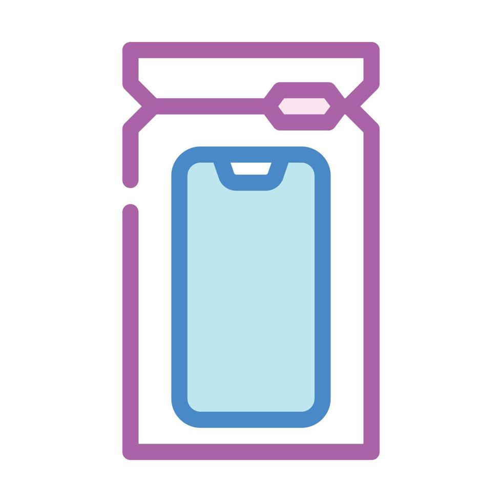 bolsa impermeable teléfono protección color icono vector ilustración