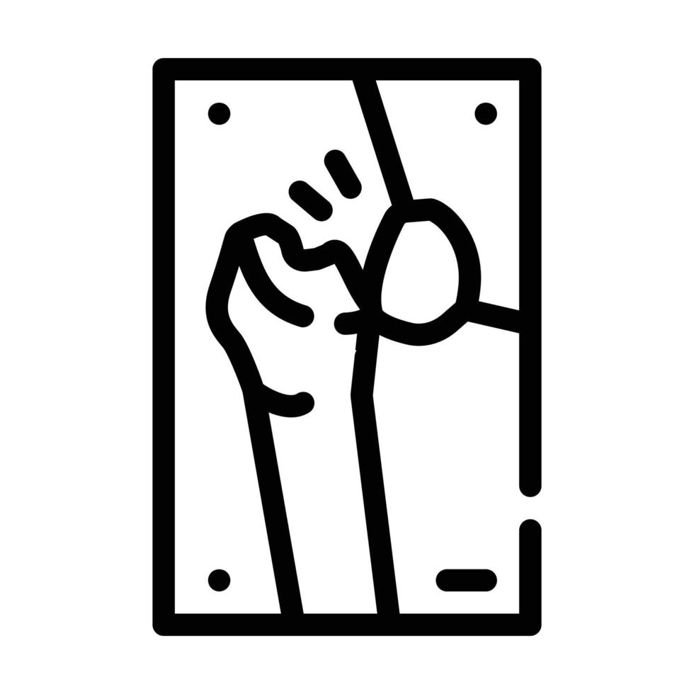 hip fracture x-ray line icon vector illustration
