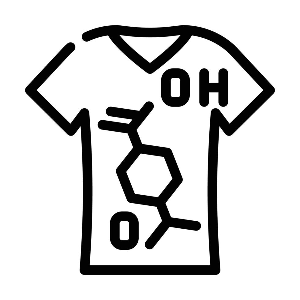 Ilustración de vector de icono de línea de camiseta de tela impermeable
