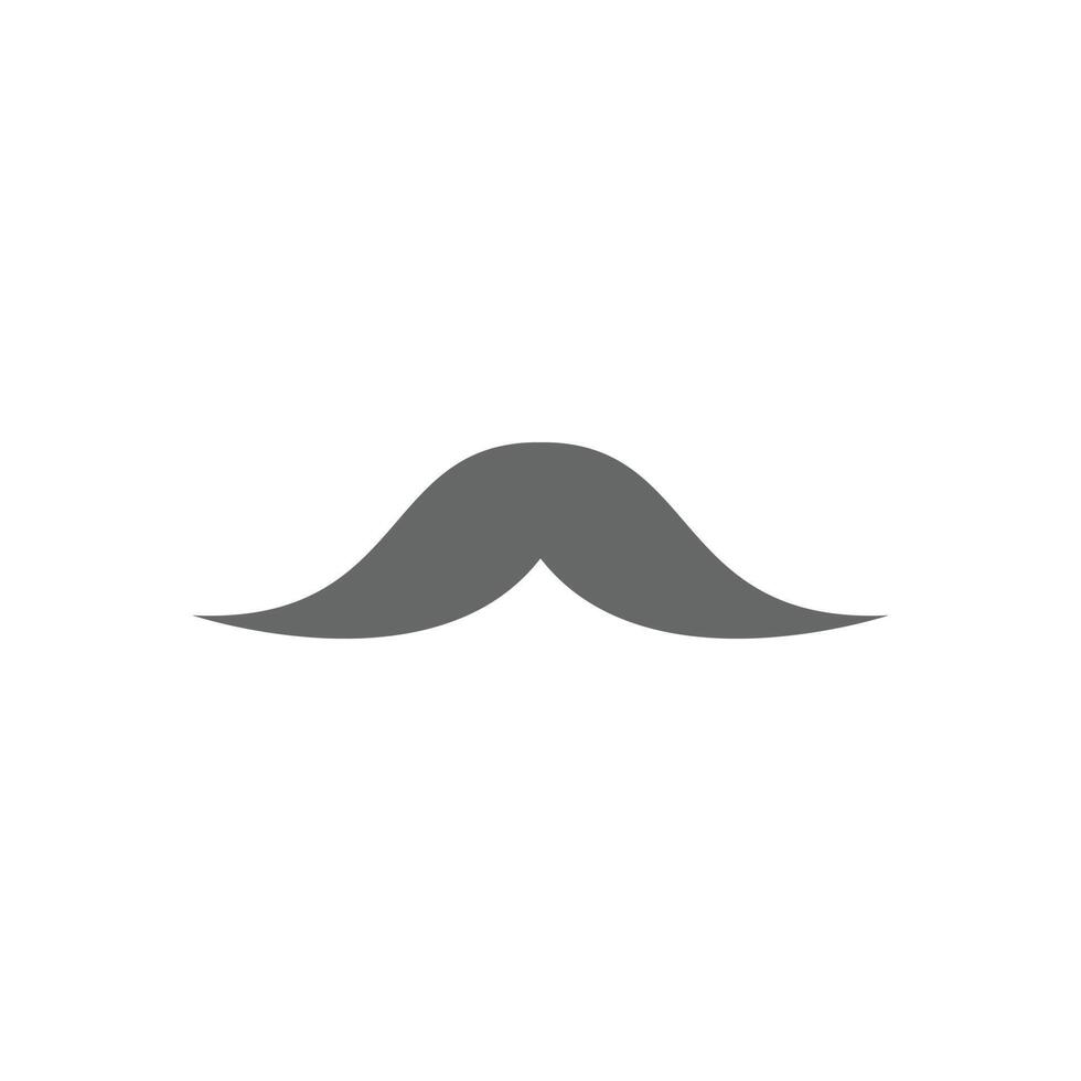 eps10 grey vector Moustache solid art icon or logo isolated on white background. monochrome Hipster Mustache symbol in a simple flat trendy modern style for your website design, and mobile app