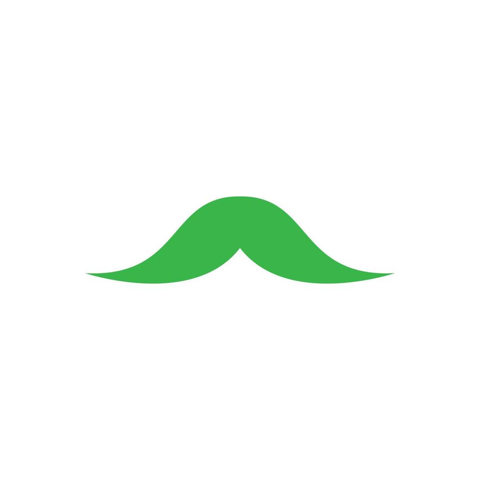 eps10 green vector Moustache solid art icon or logo isolated on white background. monochrome Hipster Mustache symbol in a simple flat trendy modern style for your website design, and mobile app