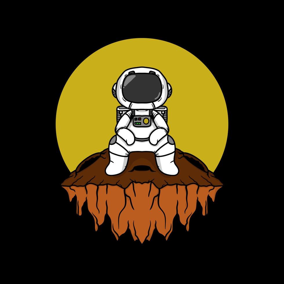 Cute Little Astronaut Vector Illustration