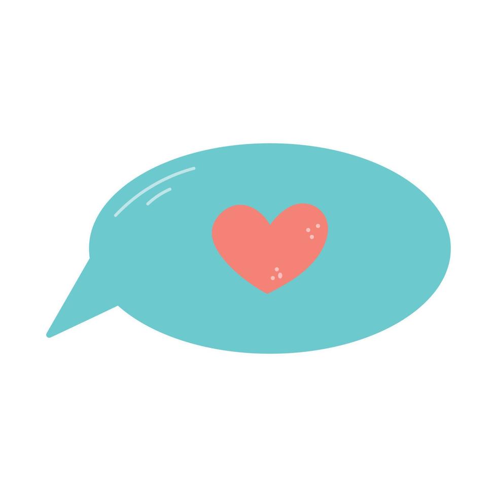 Cartoon isolated bubble speech with heart icon. vector