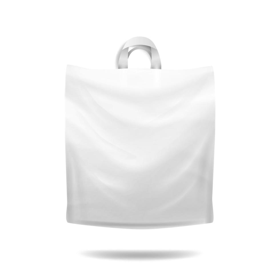 Plastic Shopping Bag Vector. Realistic Mock Up vector