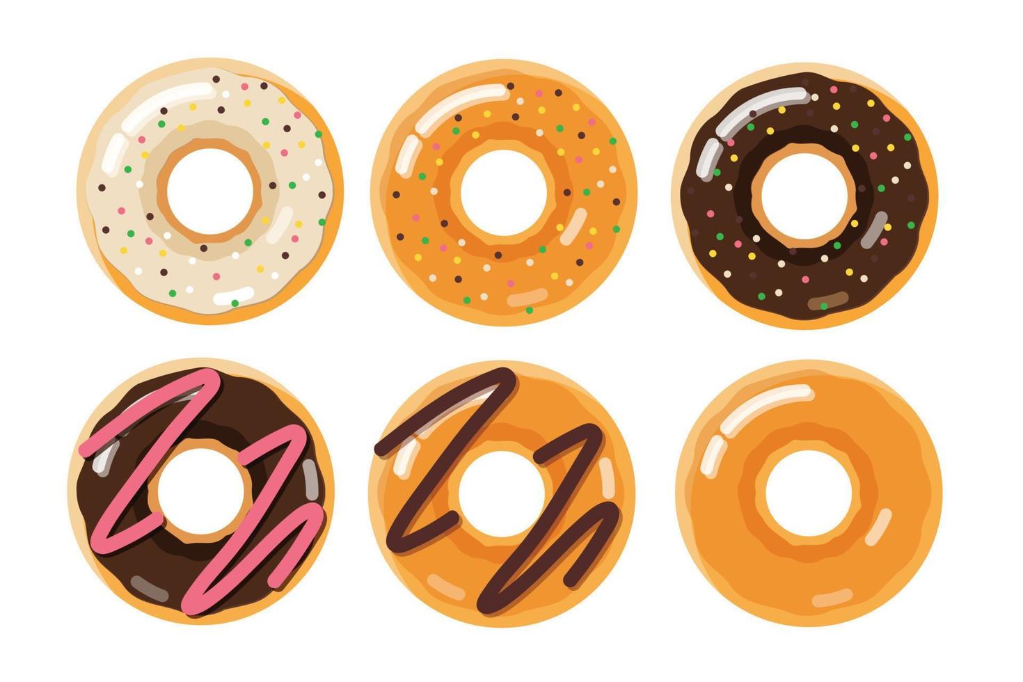 set of donuts isolated element vector illustration