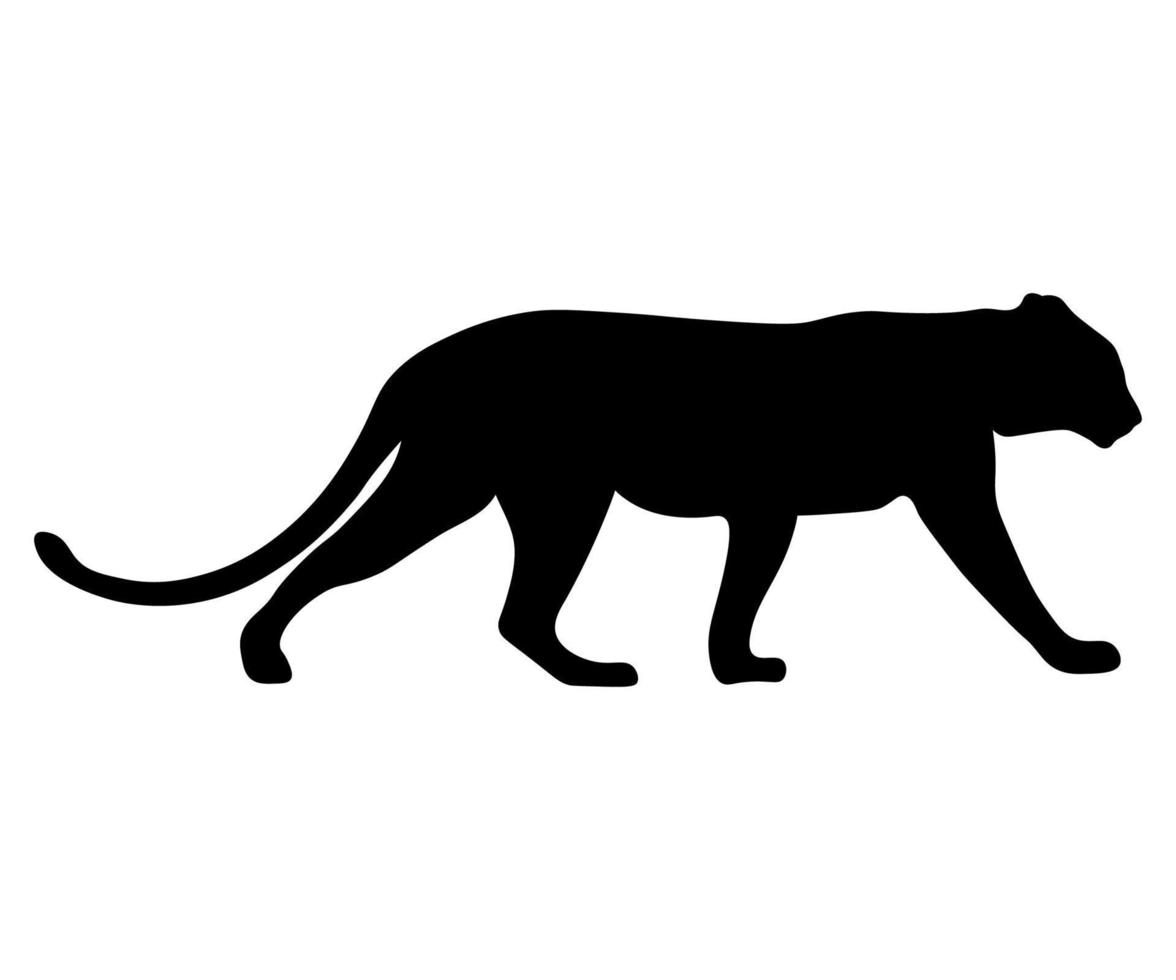 black logo,shadow,figure of a walking panther vector