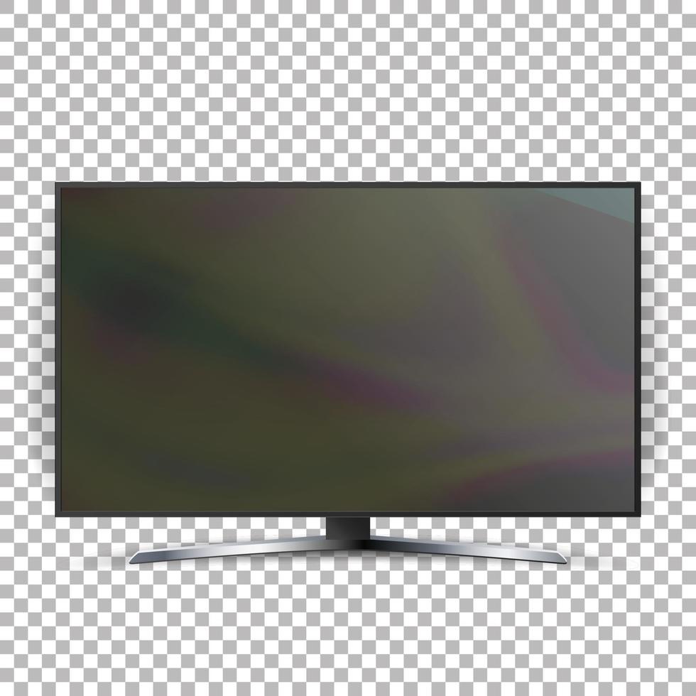 Screen Lcd Plasma Vector Isolated On Checkered Background