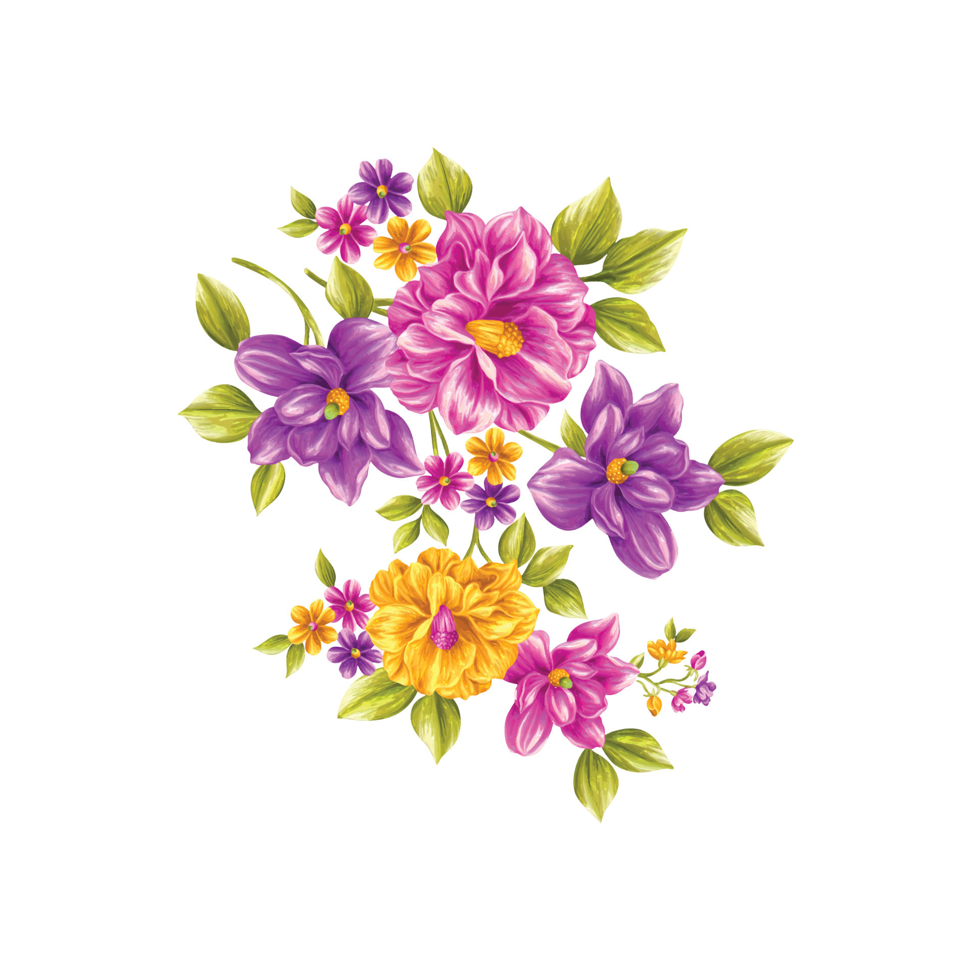 Flower illustration,Decorative floral design,Botanical illustration