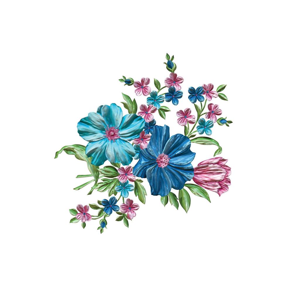 Flower illustration,Decorative floral design,Botanical illustration,Vector flower design,Flower watercolor bouquet  background ,Multicolor flower background template vector