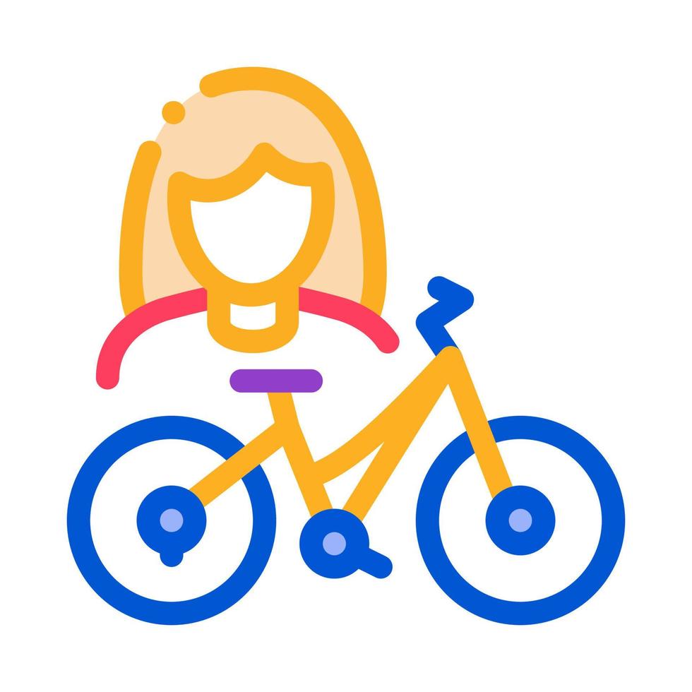 bicicleta para mujer icono vector ilustración de contorno