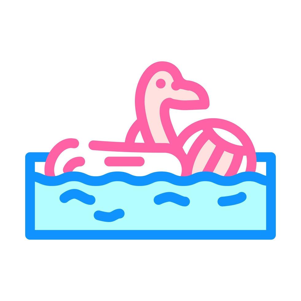 Ilustración de vector de icono de color de evento de fiesta en la piscina