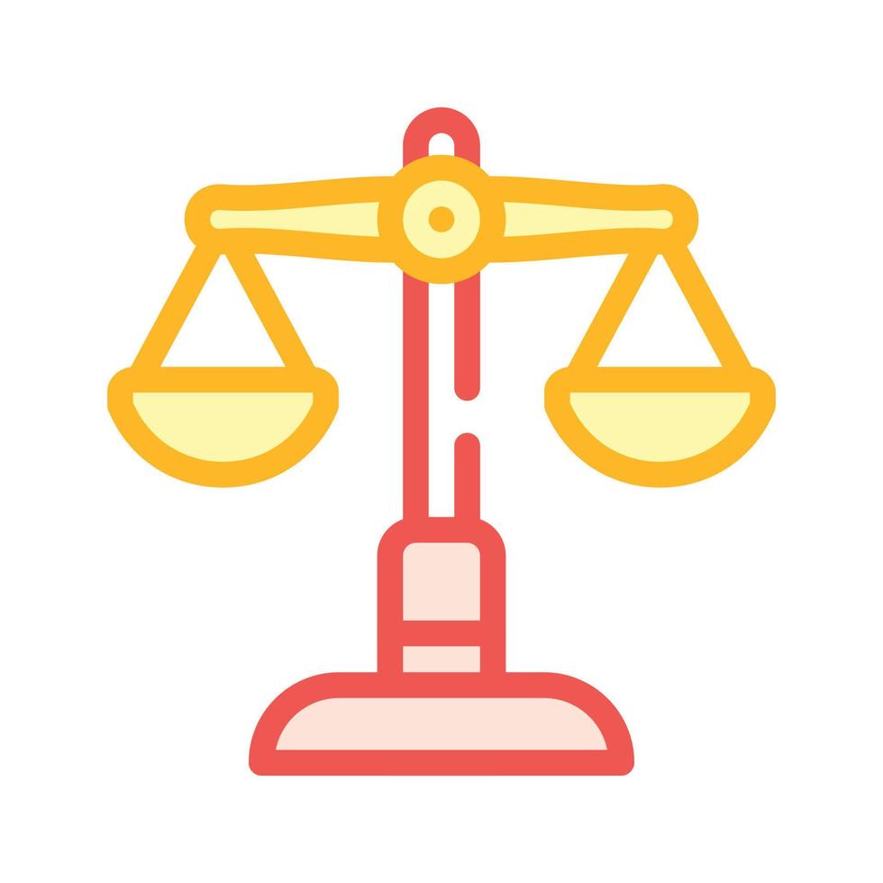 judicial scales color icon vector isolated illustration