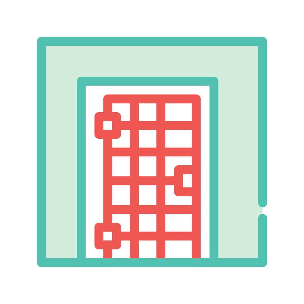 Ilustración de vector de icono de color de puerta de celda de prisión