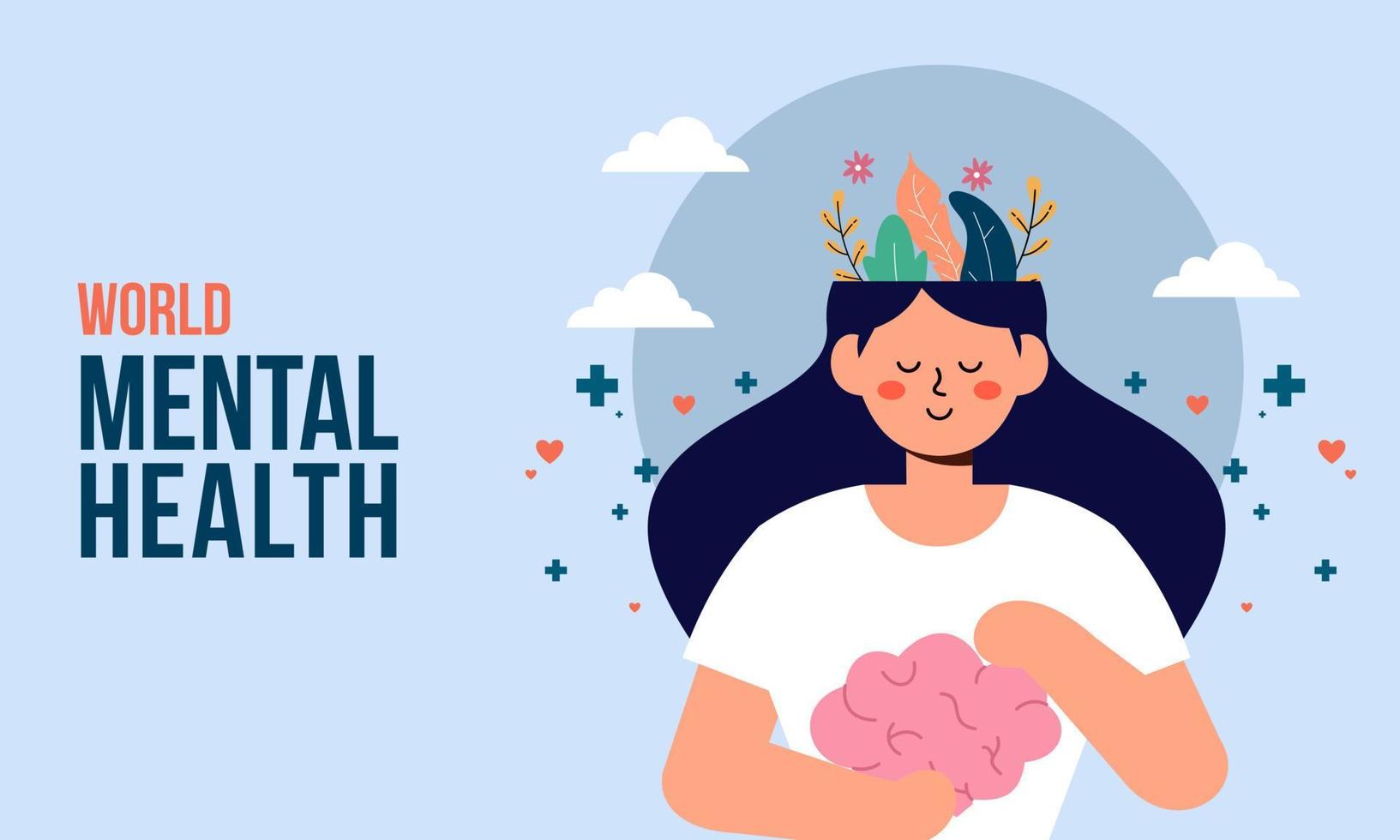 ilustración del concepto de conciencia de salud mental vector