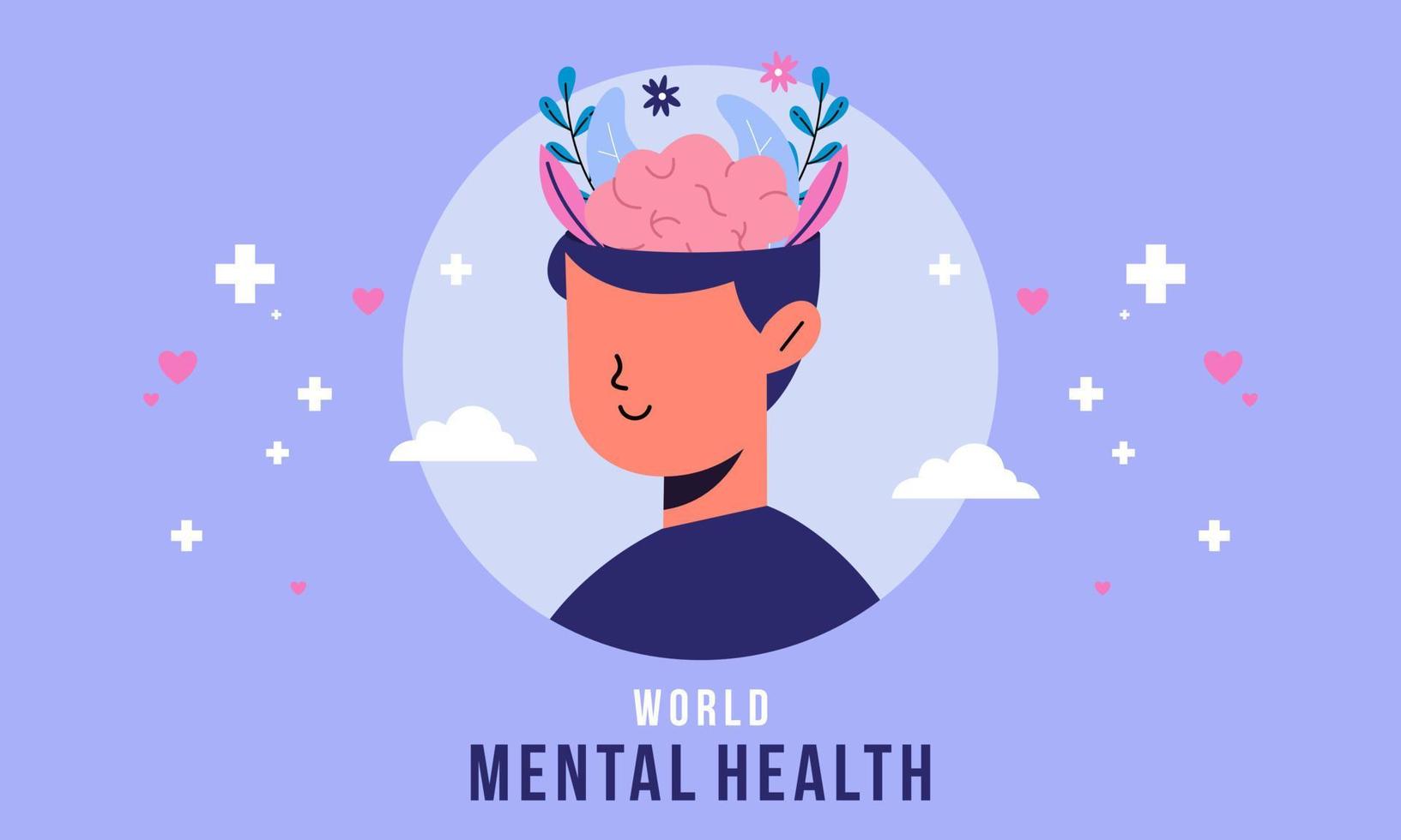 ilustración del concepto de conciencia de salud mental vector