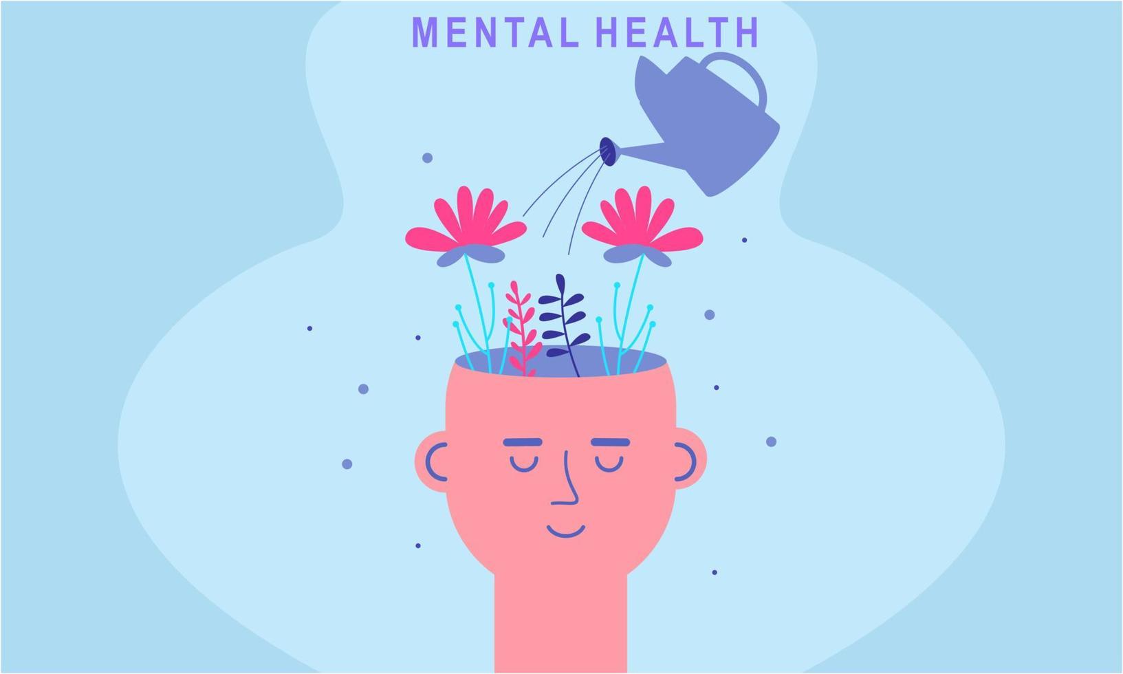 ilustración del concepto de conciencia de salud mental vector