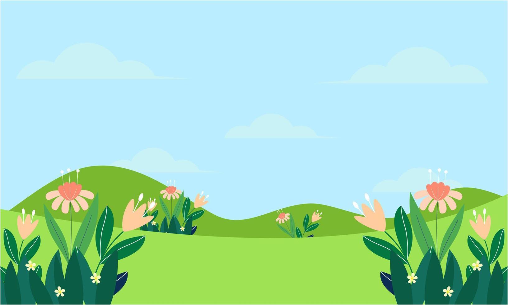 Natural background with flowers vector