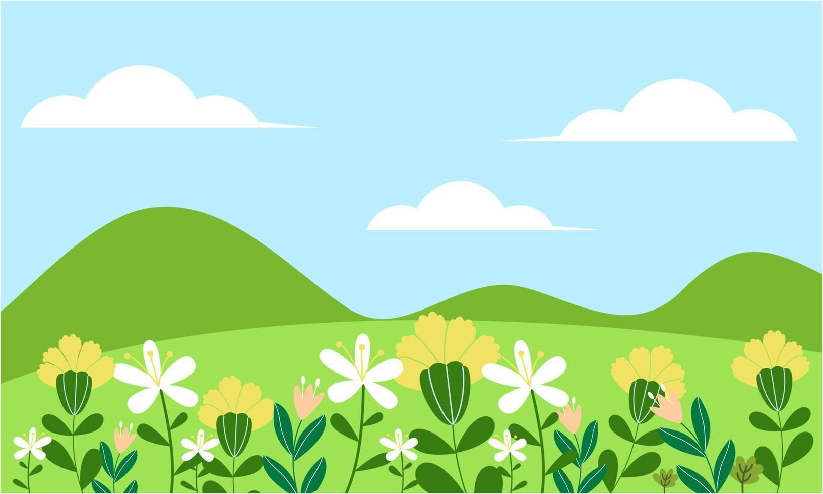 Natural background with flowers vector