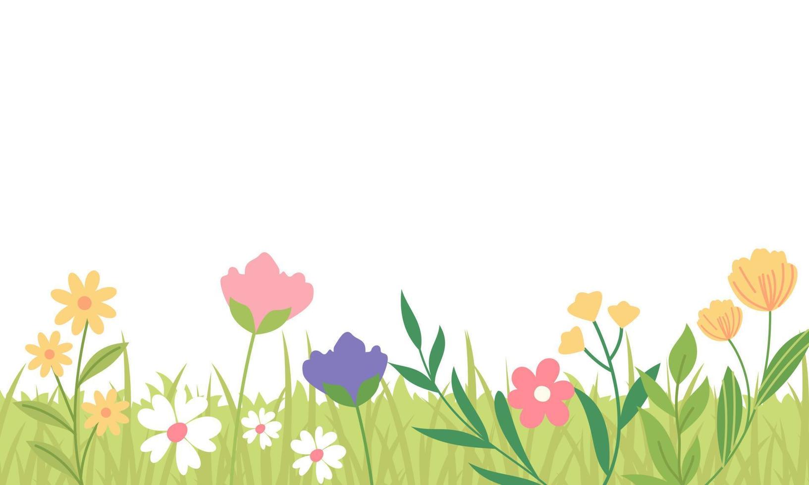 Natural background with flowers vector