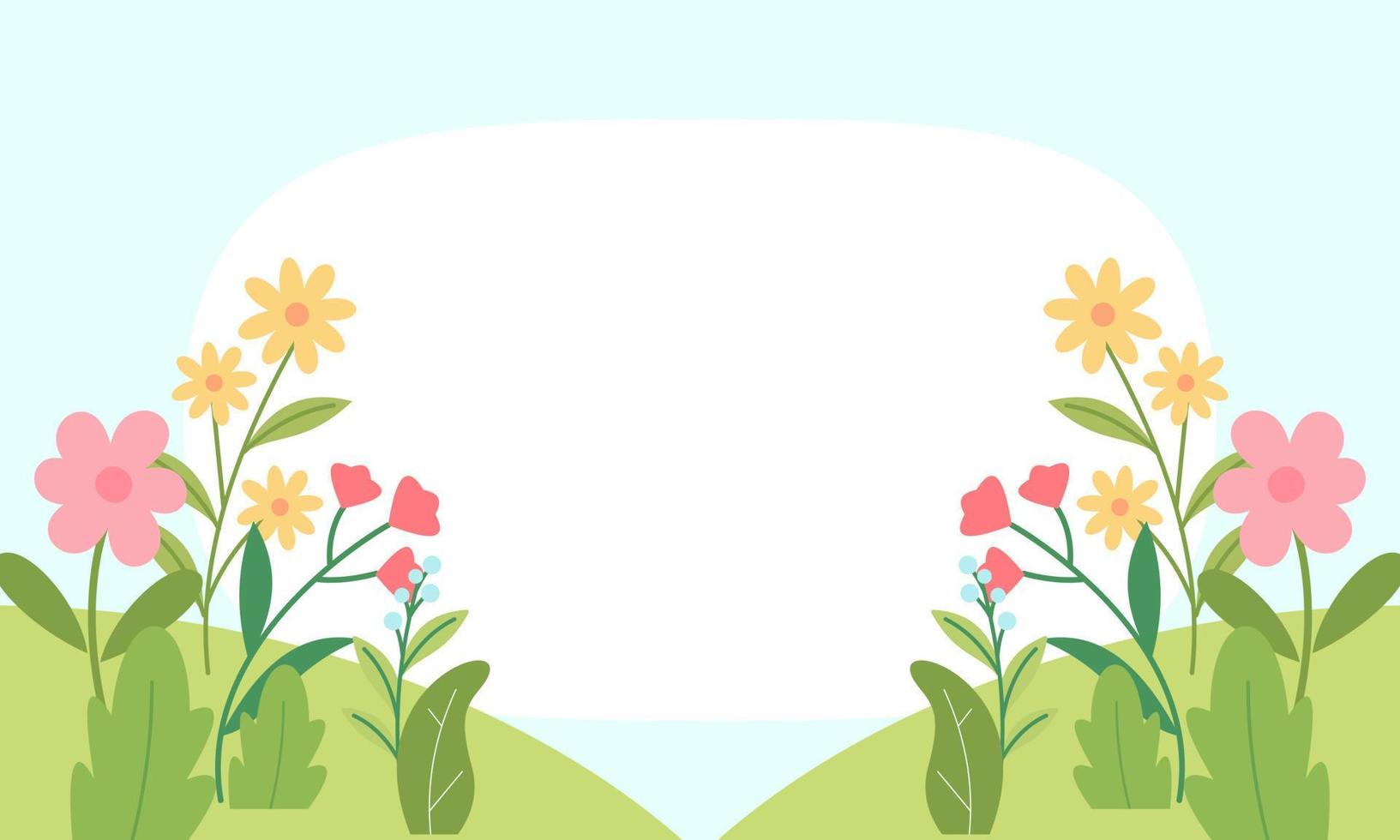 Natural background with flowers vector