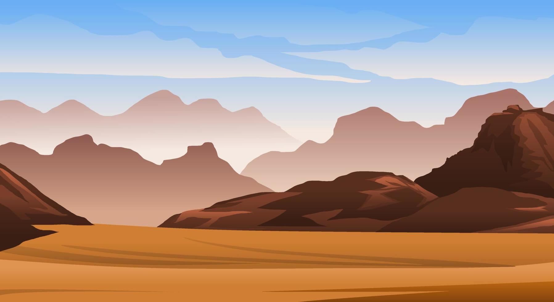 paisaje natural del desierto y las colinas vector