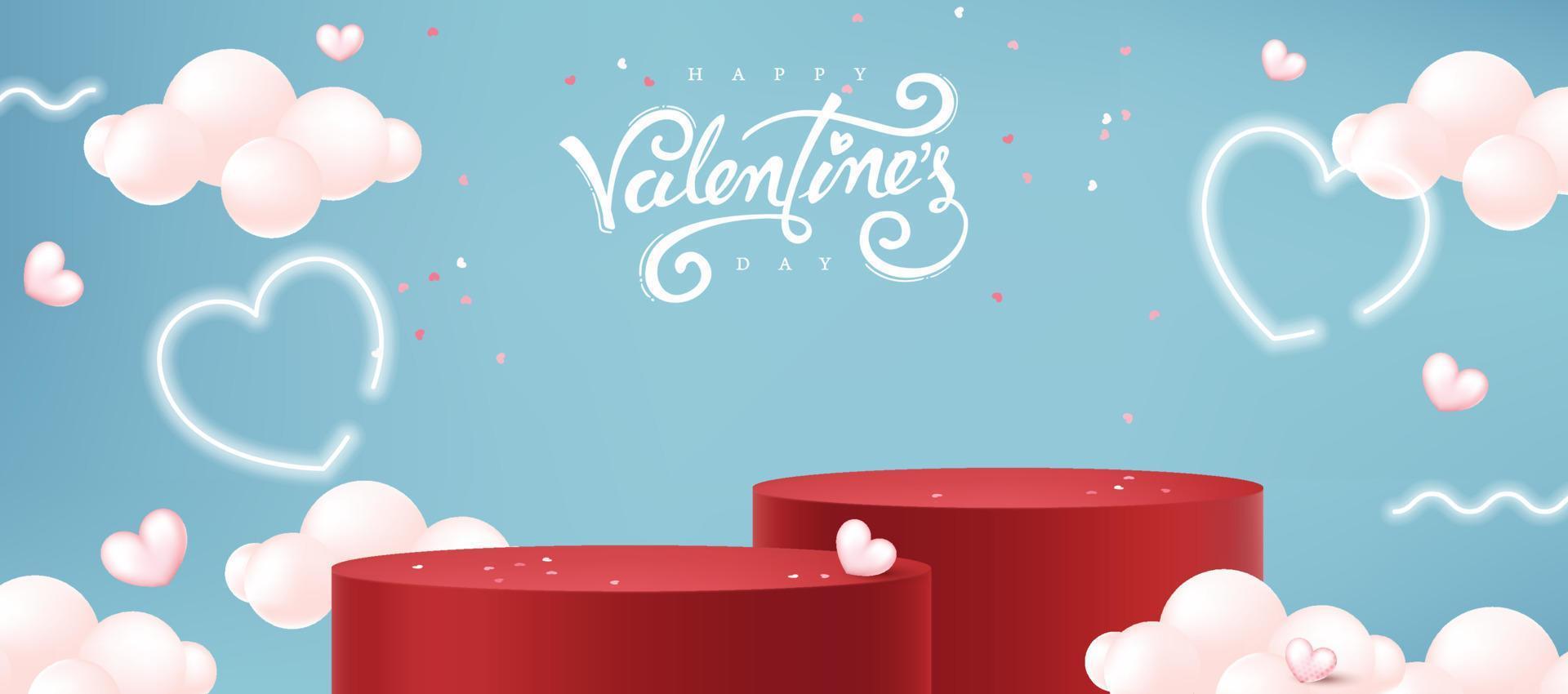 Valentines day background with Heart Shaped Balloons. vector